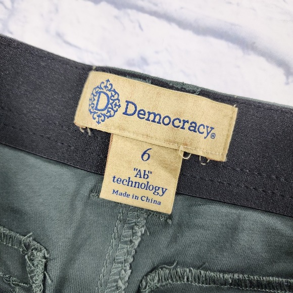 Democracy Pants WOMENS 6 Green Ab Technology Booty Lift High Rise Cargo - Picture 7 of 12